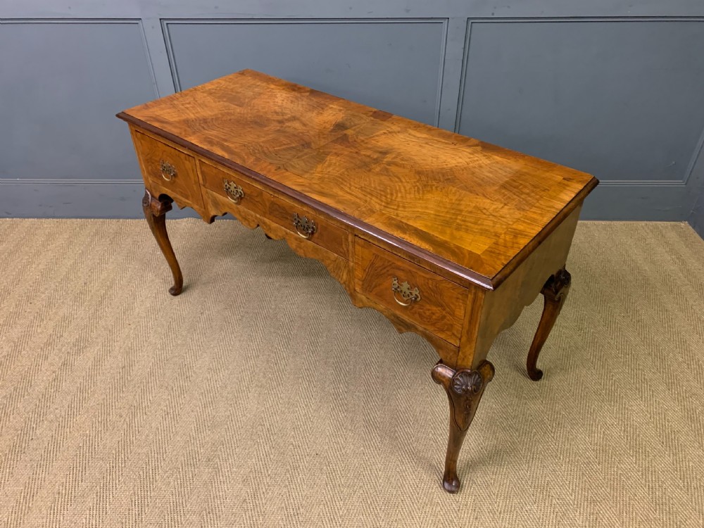 Queen Anne Style Burr Walnut Side Table View XIII
