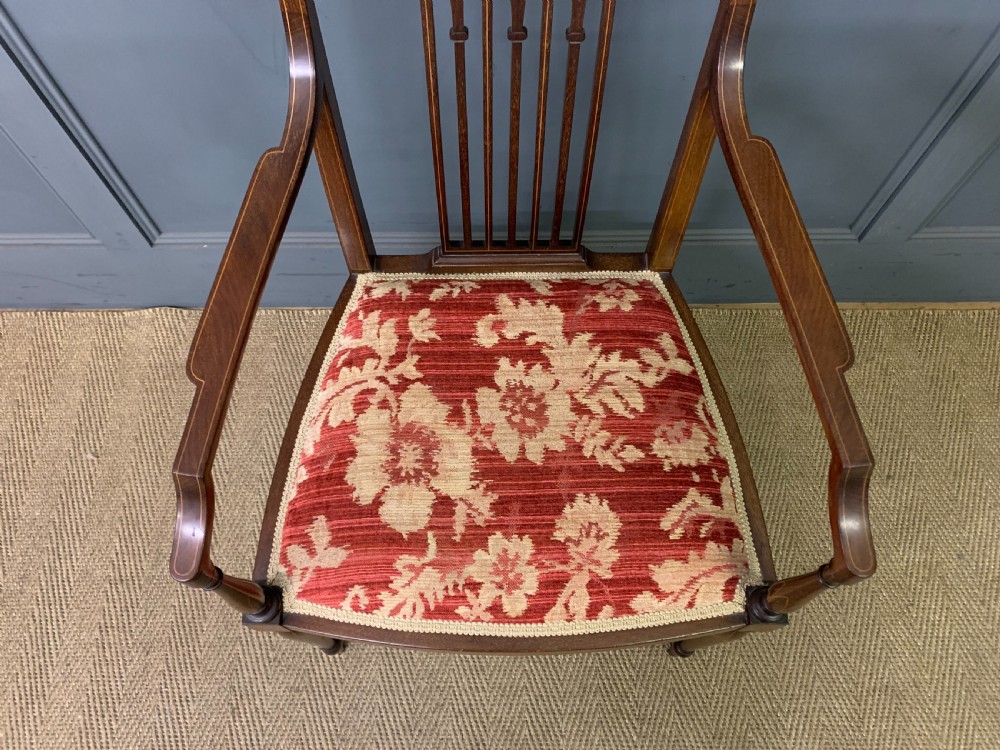 Edwardian Inlaid Mahogany Armchair View III