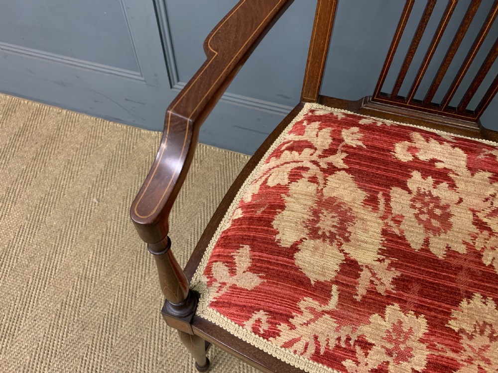 Edwardian Inlaid Mahogany Armchair View V