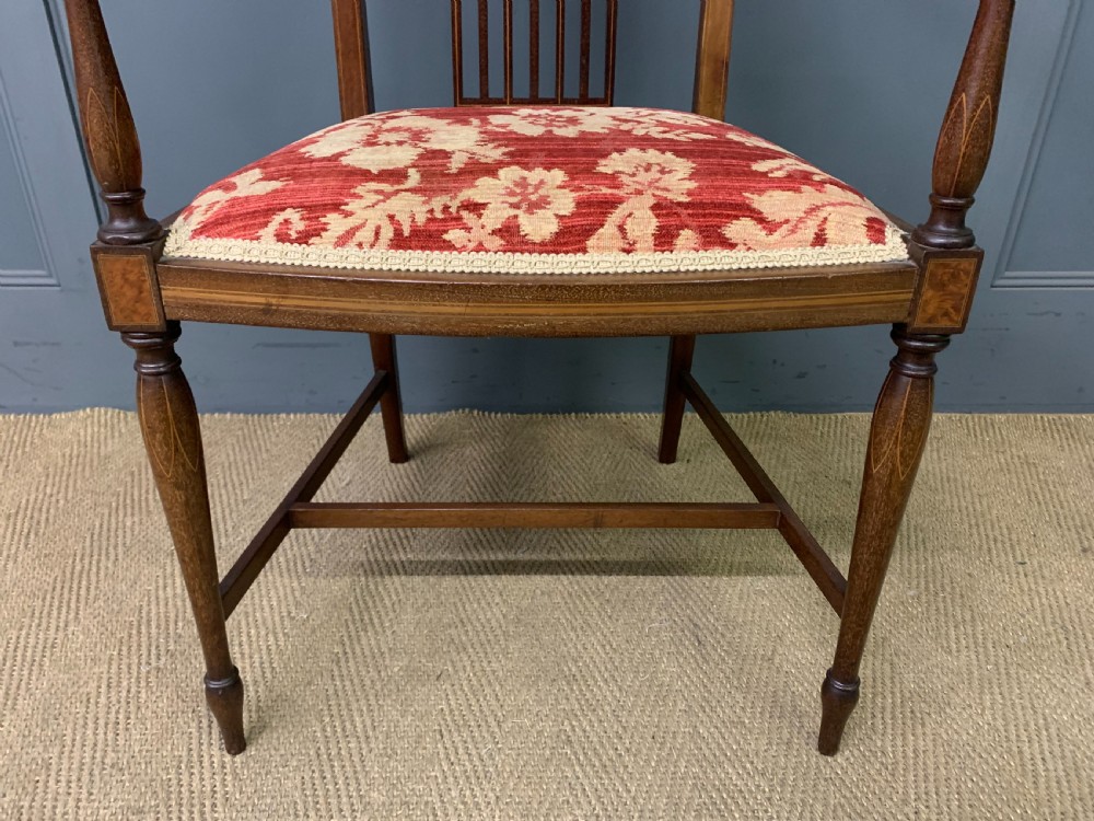 Edwardian Inlaid Mahogany Armchair View VI