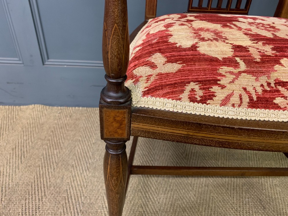 Edwardian Inlaid Mahogany Armchair View VII