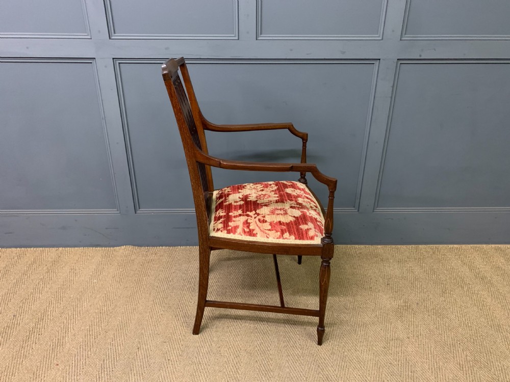 Edwardian Inlaid Mahogany Armchair View IX