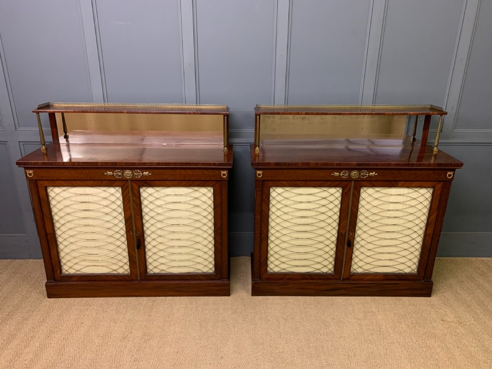 Pair of Regency Period Mahogany Side Cabinets View II
