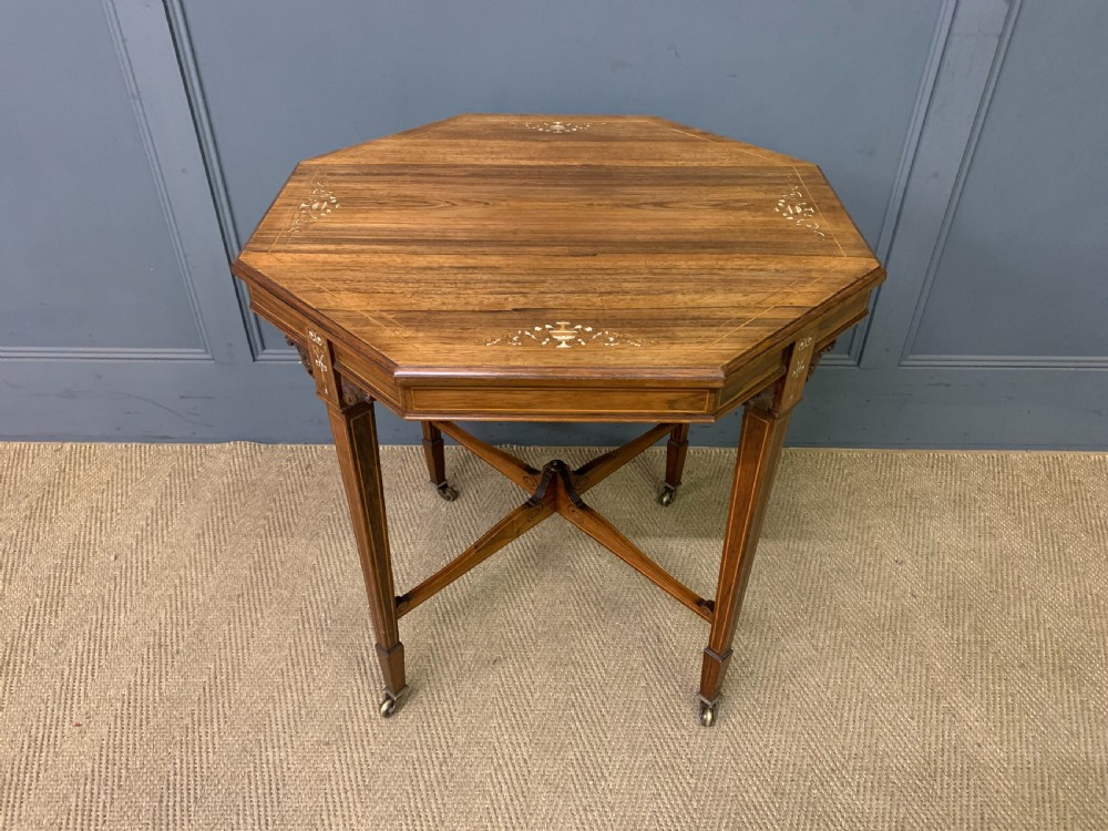 Inlaid Rosewood Table by Maple & Co. View X