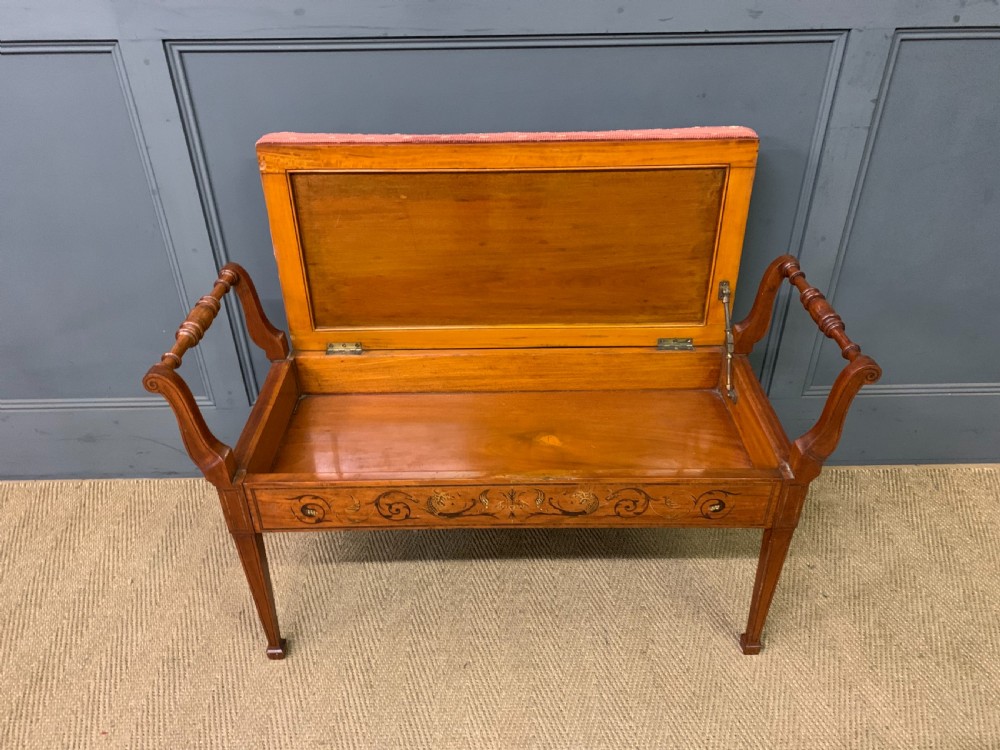 Inlaid Satinwood Piano Duet Stool View VIII