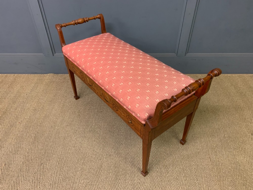 Inlaid Satinwood Piano Duet Stool View XIII