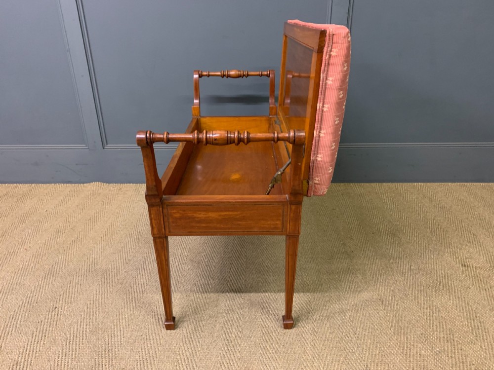 Inlaid Satinwood Piano Duet Stool View XIV