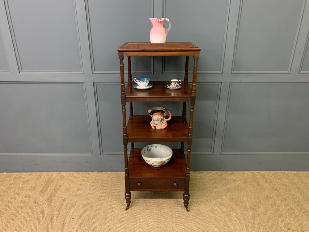Georgian Mahogany 4 Tier Whatnot View XVII