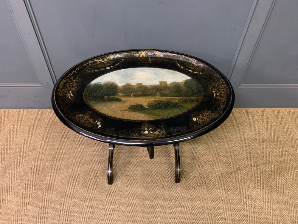 Victorian Papier Mache Tray on Stand View VIII