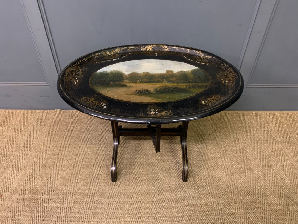 Victorian Papier Mache Tray on Stand View IX