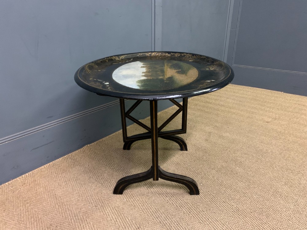 Victorian Papier Mache Tray on Stand View XI
