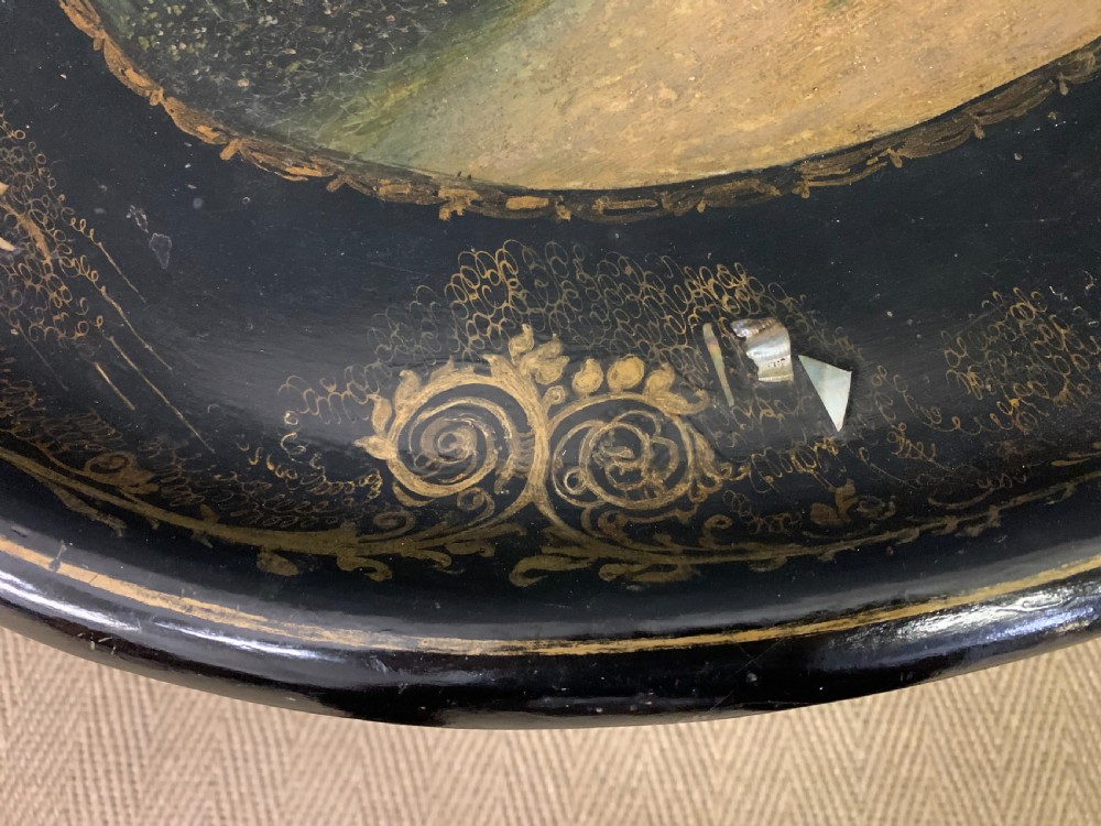 Victorian Papier Mache Tray on Stand View XII