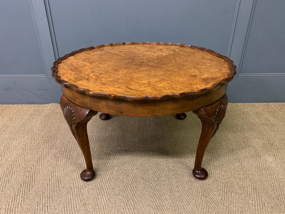 Large Round Burr Walnut Coffee Table View II