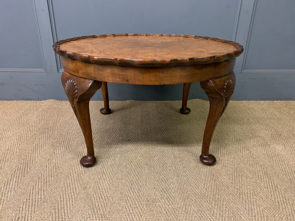Large Round Burr Walnut Coffee Table View III