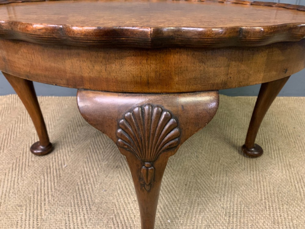 Large Round Burr Walnut Coffee Table View V