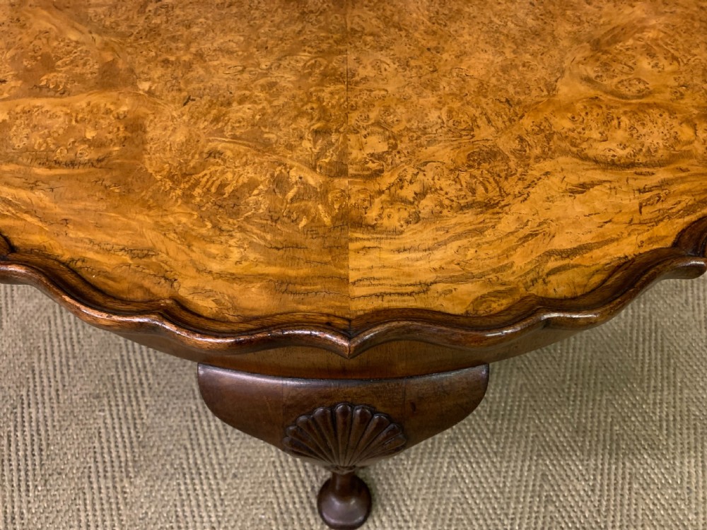 Large Round Burr Walnut Coffee Table View VII
