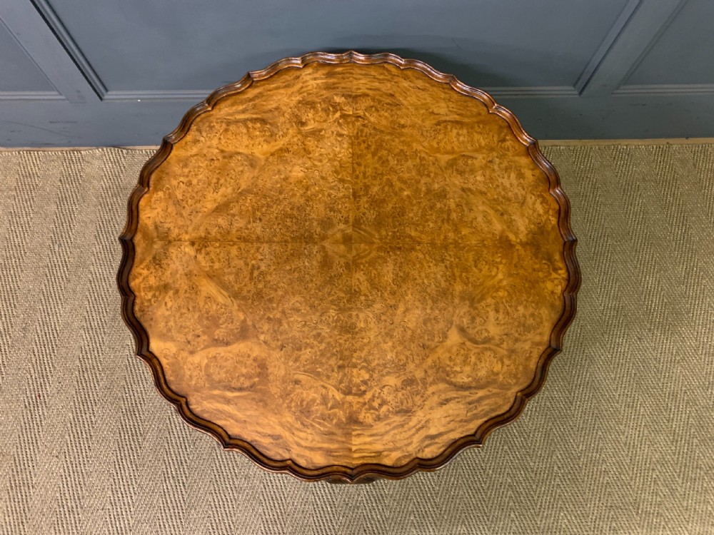 Large Round Burr Walnut Coffee Table View VIII