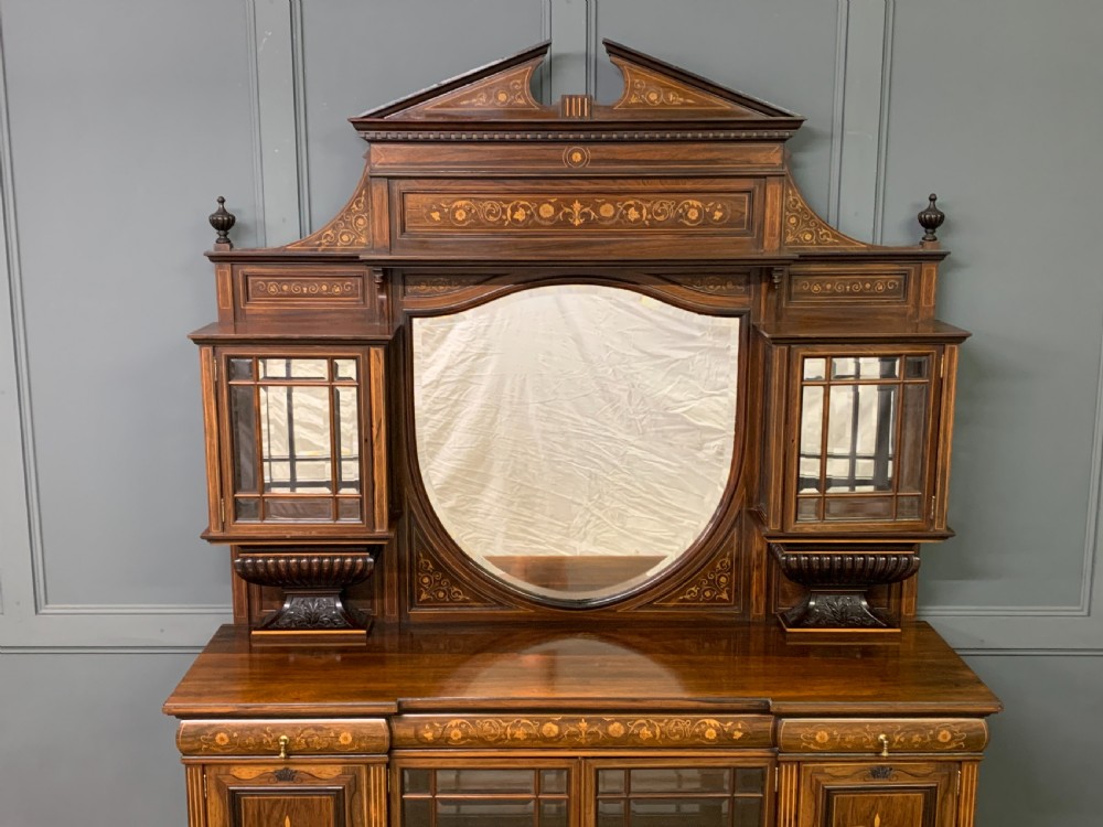 Victorian Inlaid Rosewood Parlour Cabinet View II