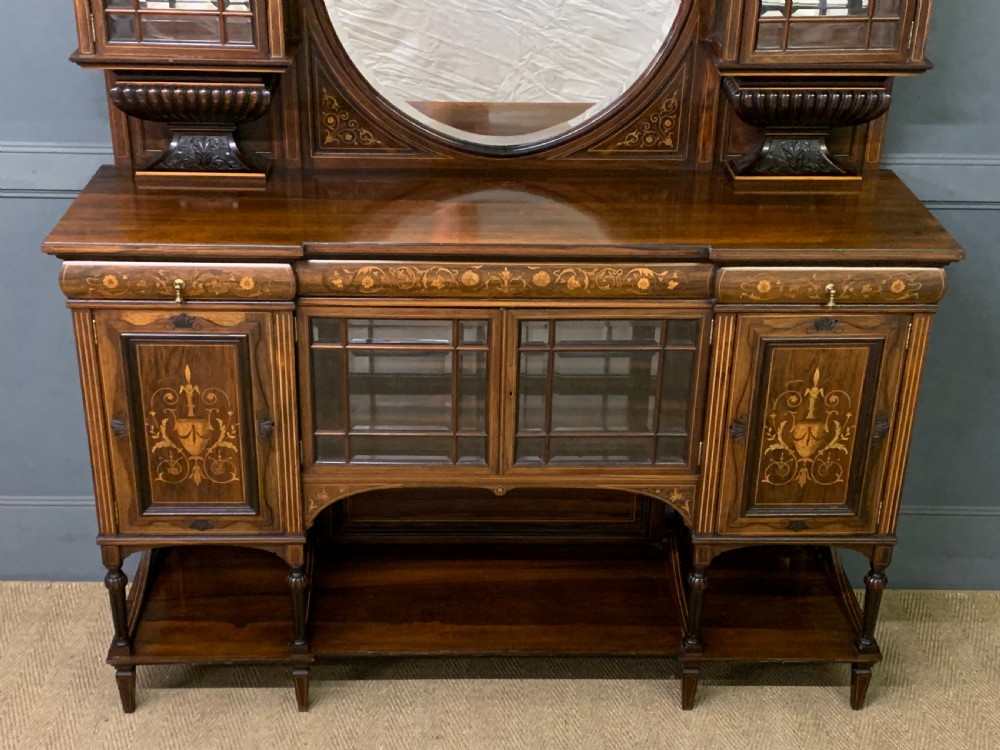 Victorian Inlaid Rosewood Parlour Cabinet View III