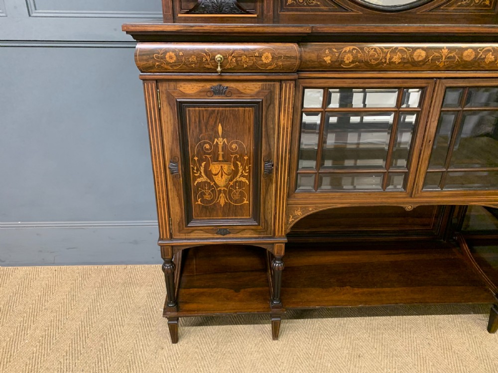 Victorian Inlaid Rosewood Parlour Cabinet View IV