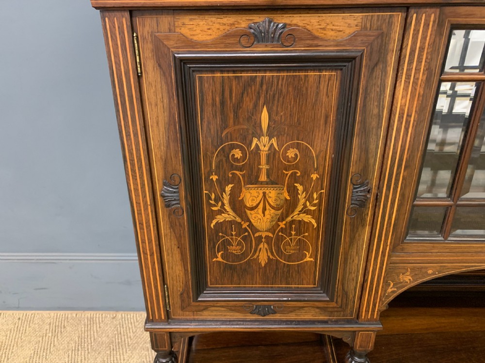 Victorian Inlaid Rosewood Parlour Cabinet View VI