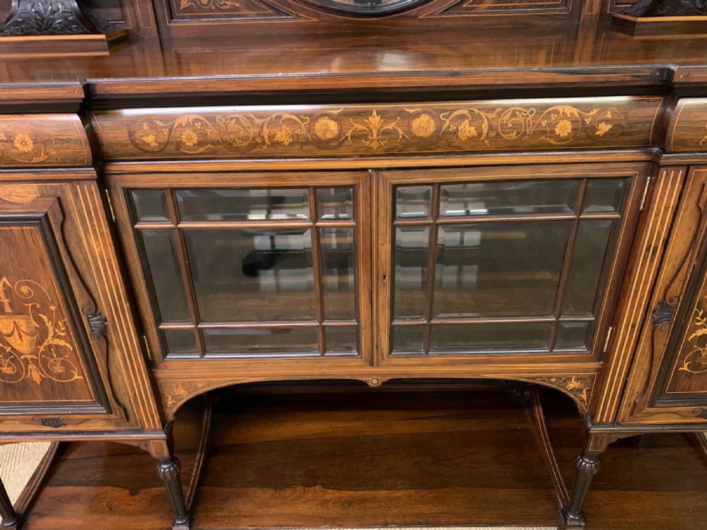 Victorian Inlaid Rosewood Parlour Cabinet View VIII