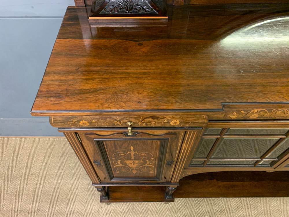 Victorian Inlaid Rosewood Parlour Cabinet View XIII