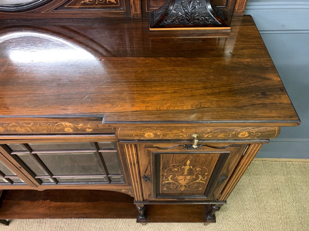 Victorian Inlaid Rosewood Parlour Cabinet View XIV