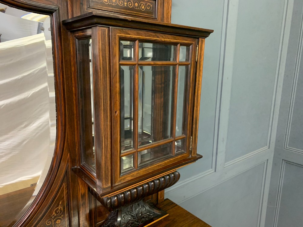 Victorian Inlaid Rosewood Parlour Cabinet View XV