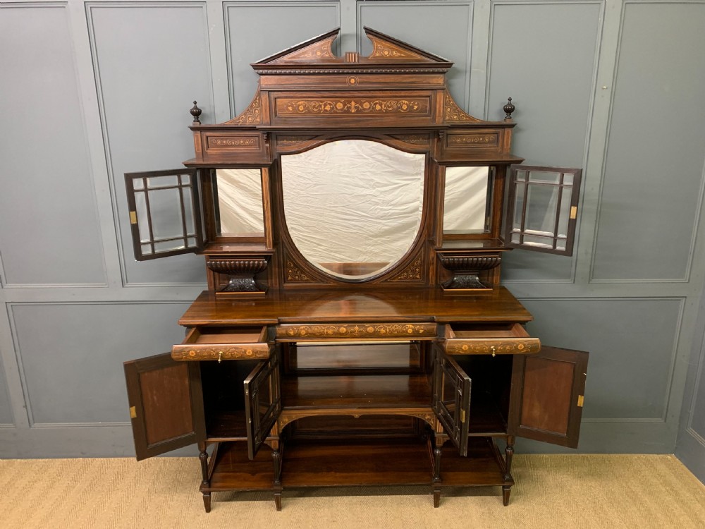 Victorian Inlaid Rosewood Parlour Cabinet View XVIII