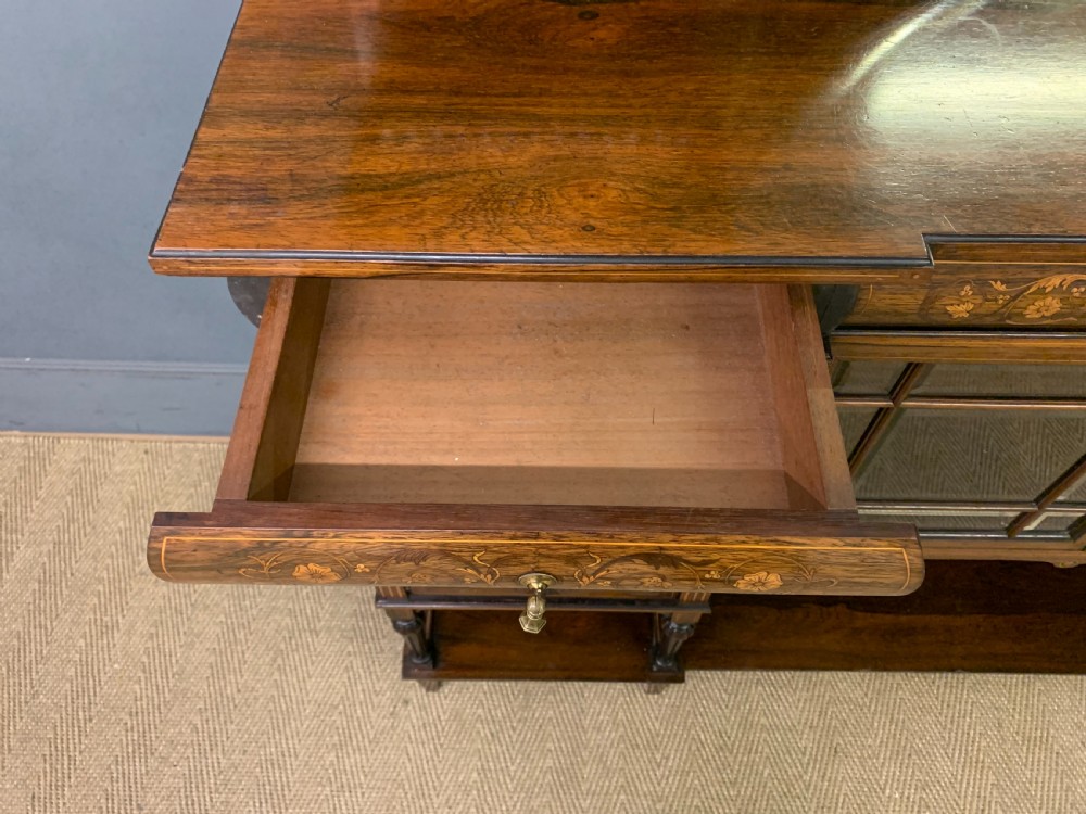 Victorian Inlaid Rosewood Parlour Cabinet View XIX