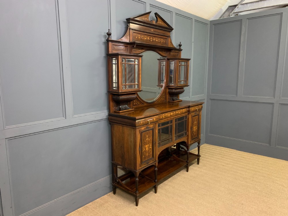 Victorian Inlaid Rosewood Parlour Cabinet View XX