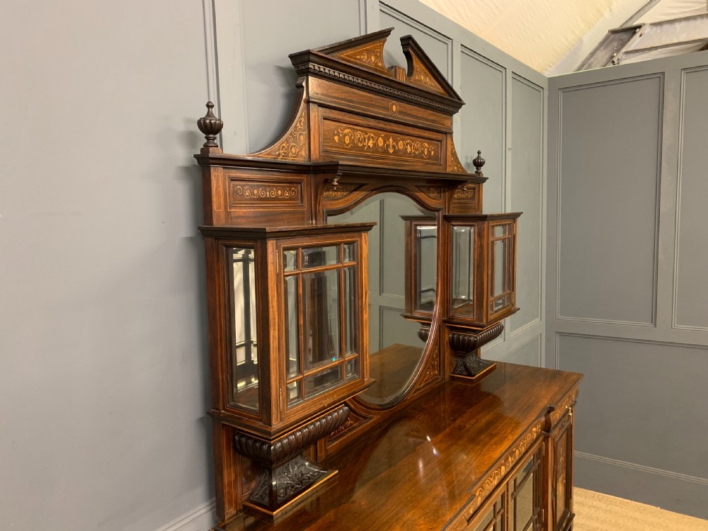 Victorian Inlaid Rosewood Parlour Cabinet View XXIII