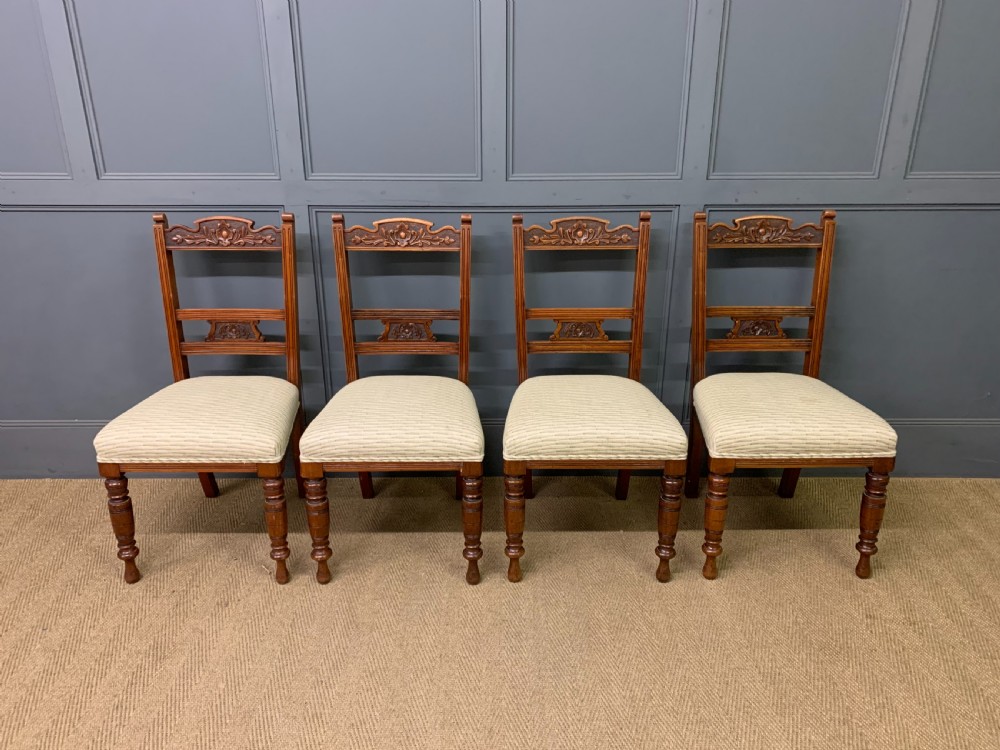 Set of 4 Victorian Walnut Chairs View II