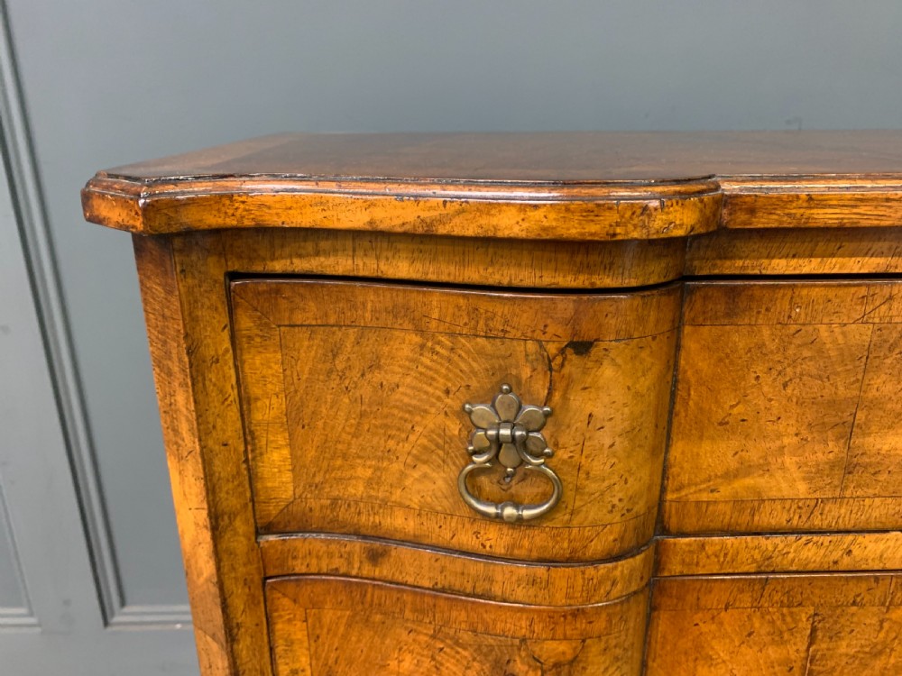 Burr Walnut 2 Drawer Serpentine Chest View IV