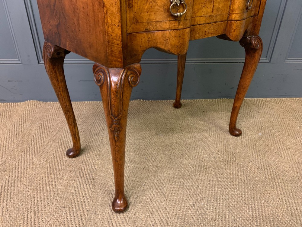 Burr Walnut 2 Drawer Serpentine Chest View IX