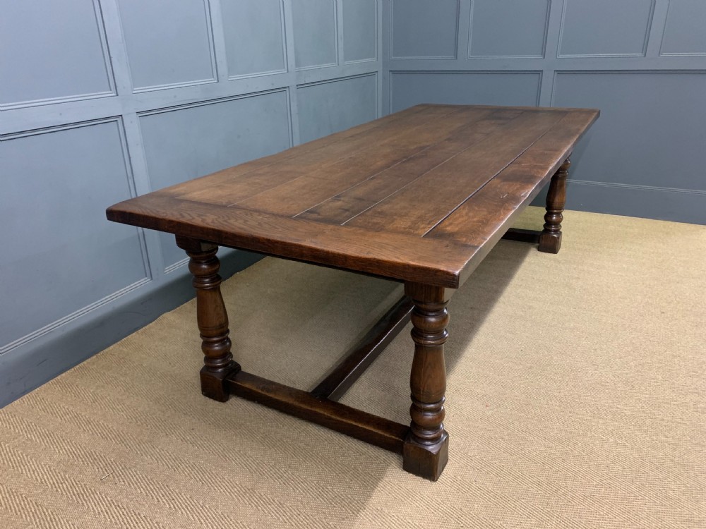Large Oak Refectory Dining Table View IX
