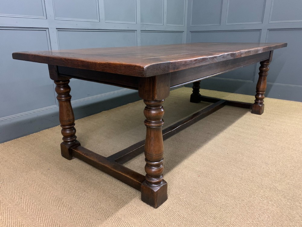 Large Oak Refectory Dining Table View X