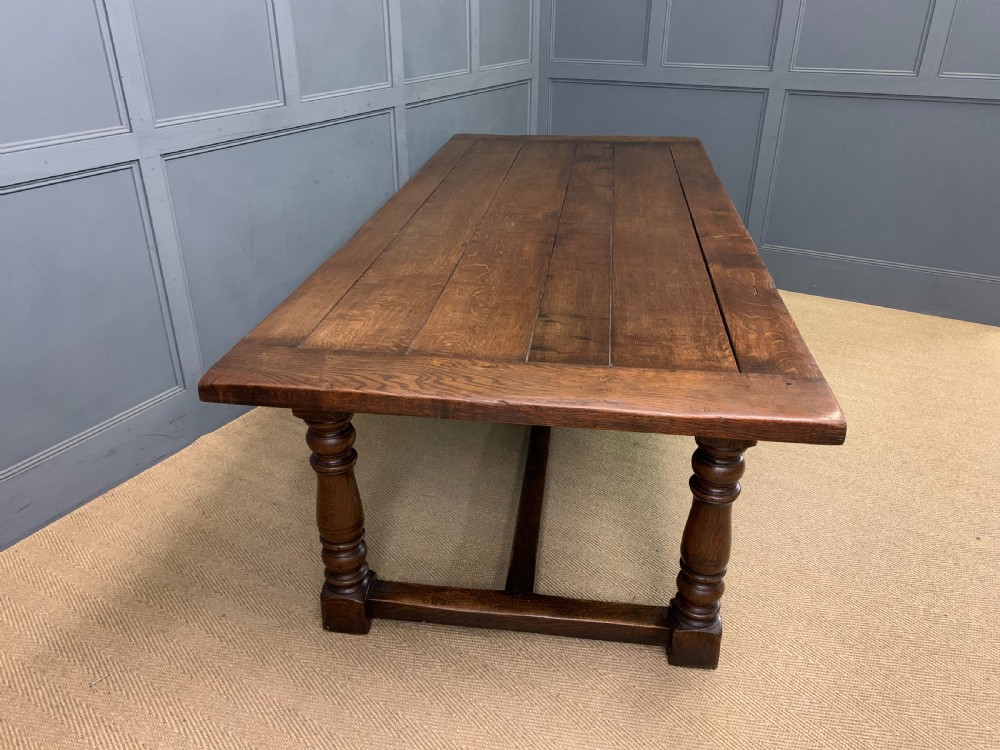 Large Oak Refectory Dining Table View XI