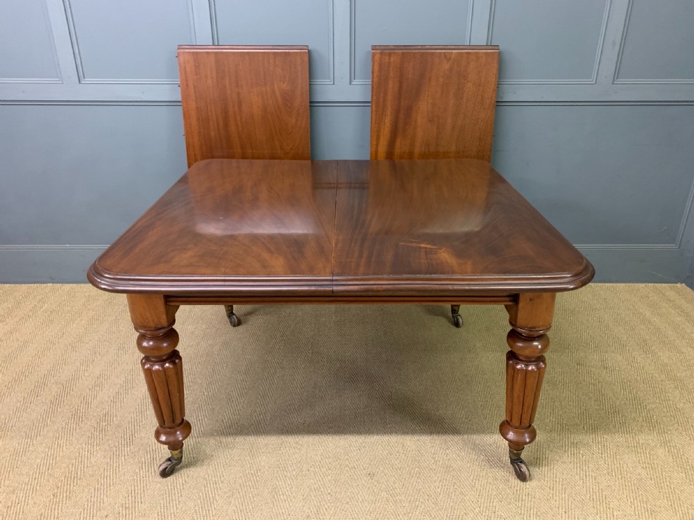Victorian Mahogany 2 Leaf Extending Dining Table View II