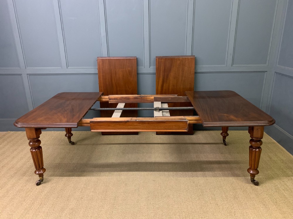 Victorian Mahogany 2 Leaf Extending Dining Table View III