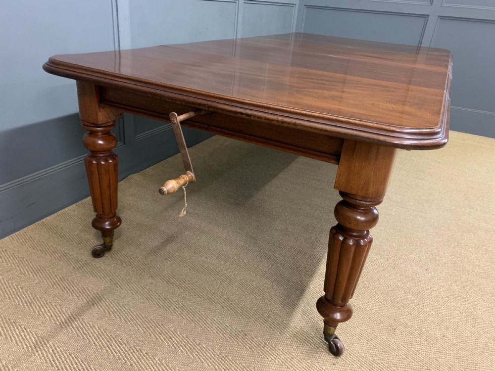 Victorian Mahogany 2 Leaf Extending Dining Table View IX