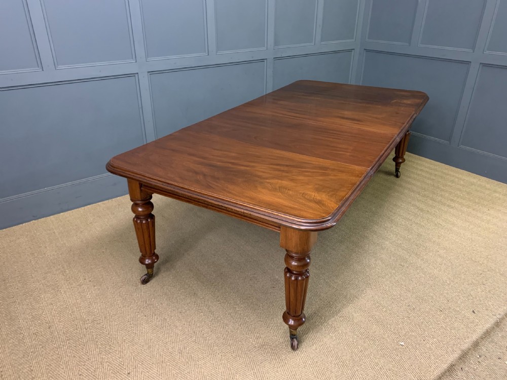 Victorian Mahogany 2 Leaf Extending Dining Table View XI