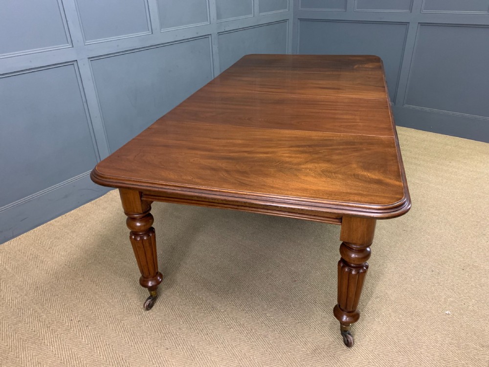 Victorian Mahogany 2 Leaf Extending Dining Table View XII