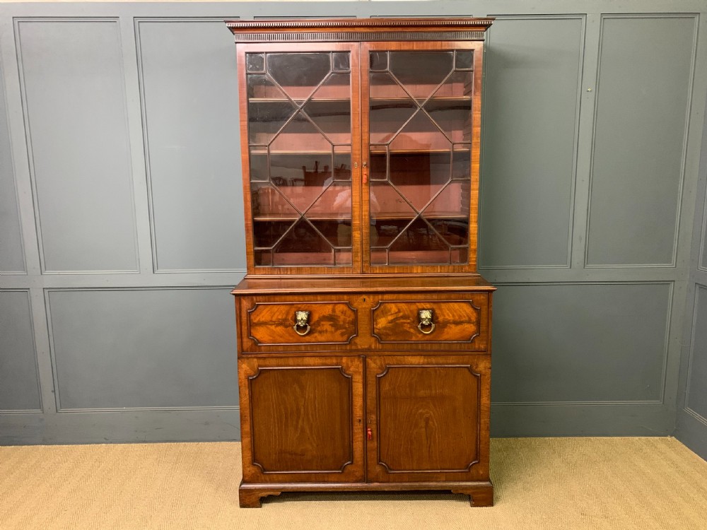 George III Mahogany Secretaire Bookcase View II