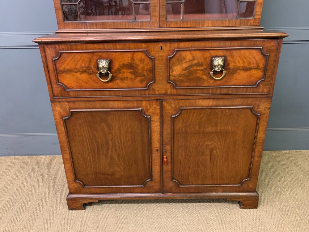 George III Mahogany Secretaire Bookcase View III