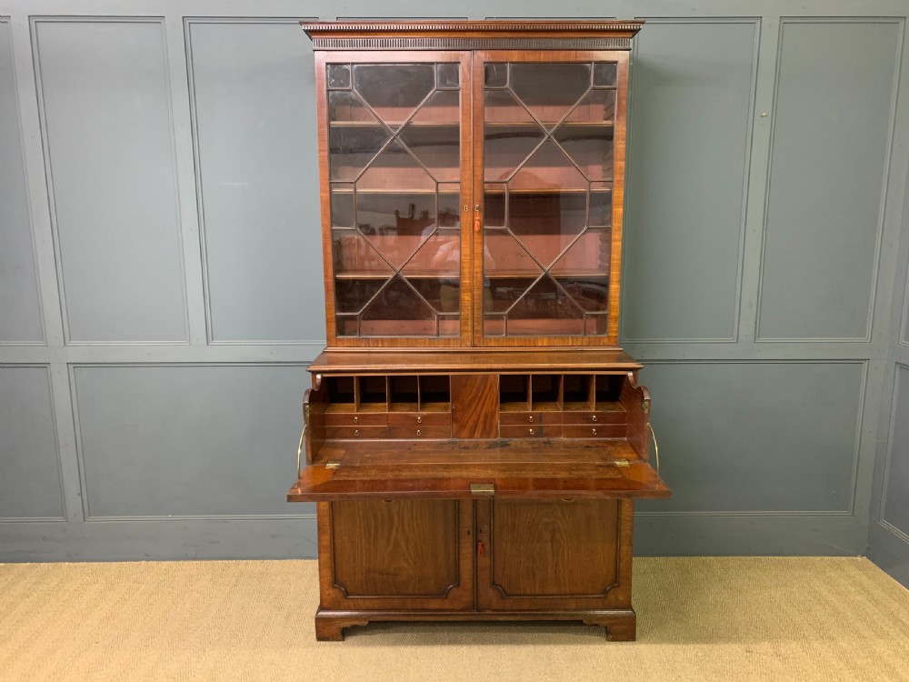 George III Mahogany Secretaire Bookcase View X