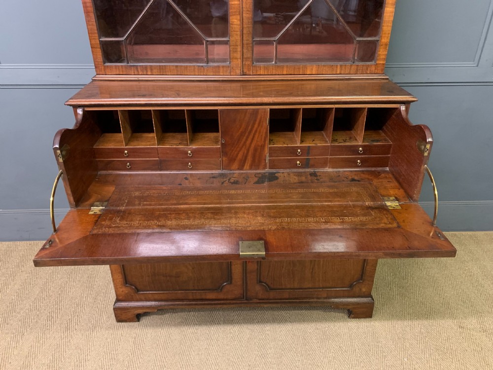 George III Mahogany Secretaire Bookcase View XI