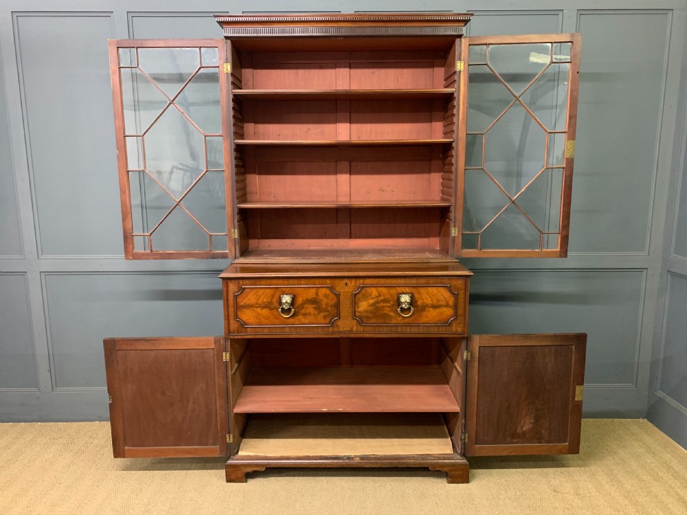 George III Mahogany Secretaire Bookcase View XV