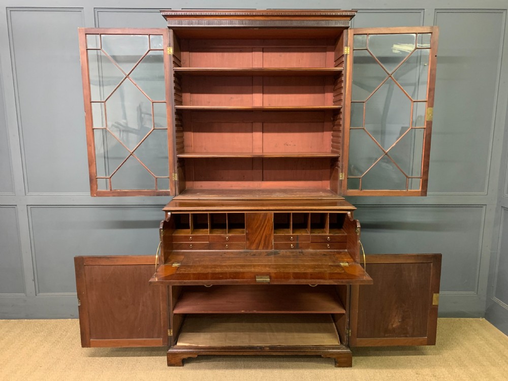 George III Mahogany Secretaire Bookcase View XVI
